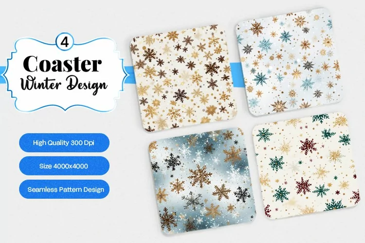 Square Coaster winter snow Sublimation