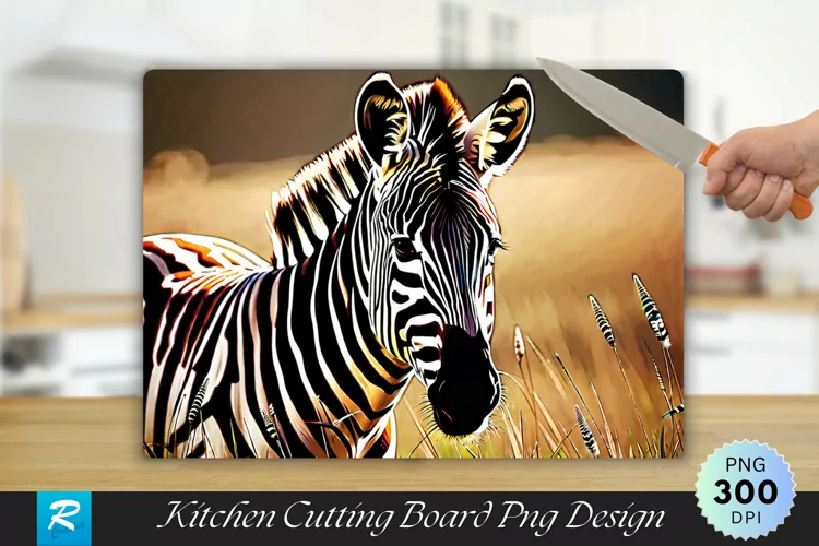Zebra is Standing in a Field Cutting Board Design