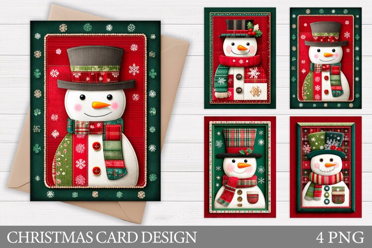 Snowman Card Printable. Christmas Card Design example image 1