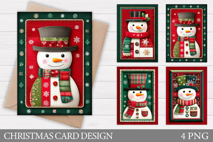 Snowman Card Printable. Christmas Card Design