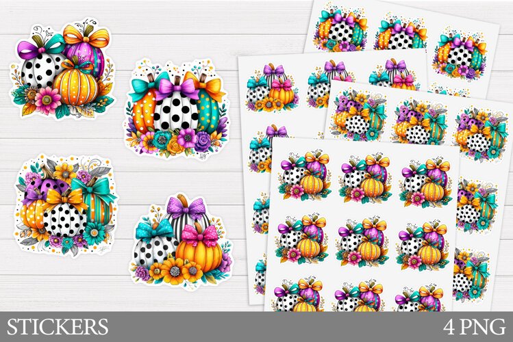 Pumpkin Sticker Printable. Fall Sticker Design example image 1