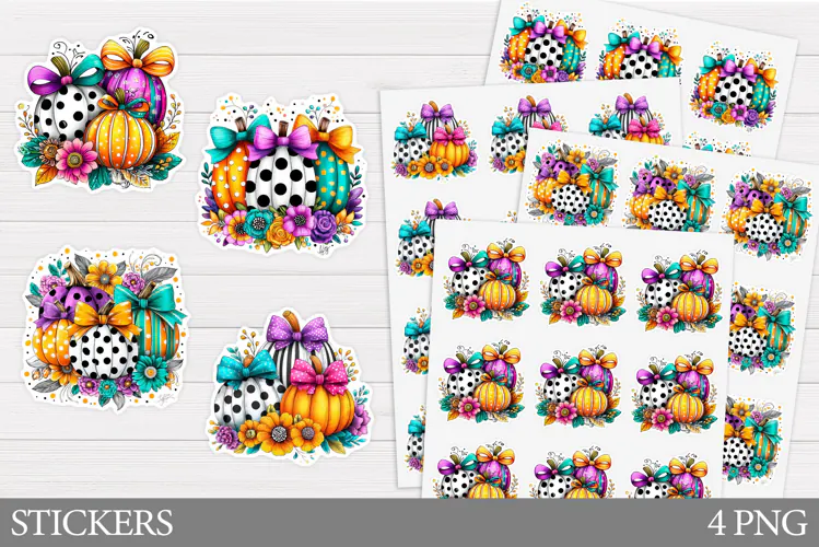Pumpkin Sticker Printable. Fall Sticker Design