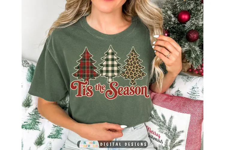 Tis the Season PNG | Leopard Christmas Trees PNG