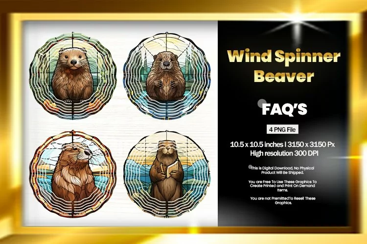 Beaver Wind Spinner Sublimation - 04 Variations