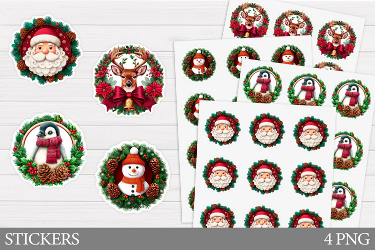 Christmas Animals Sticker. Christmas Sticker Printable