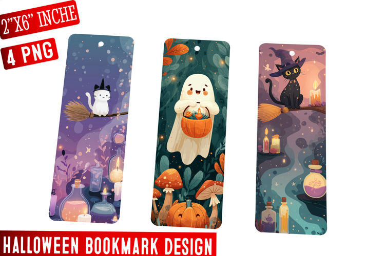 Halloween Bookmark Collection | 2x6 PNG Printable ,Halloween