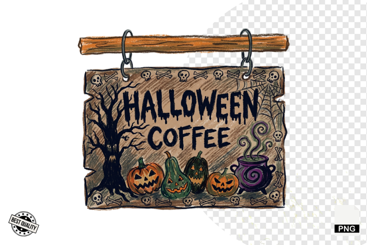 Halloween Coffee Signs PNG