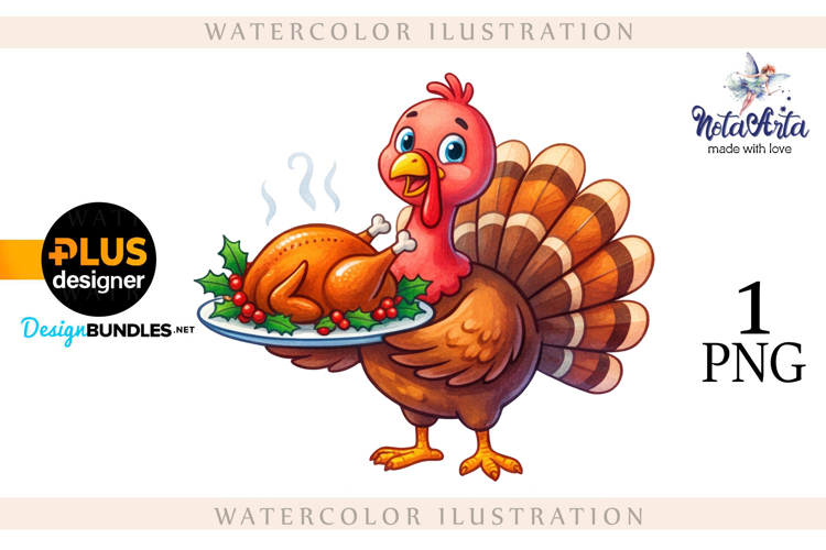 Christmas Turkey: Festive Watercolor Charm
