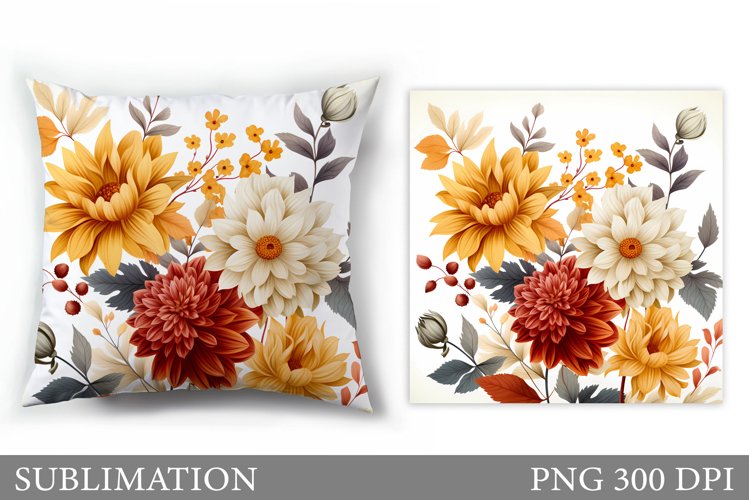Flowers Sublimation. Flowers Pillow Sublimation