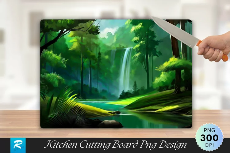 Nature Cutting Board Sublimation Design