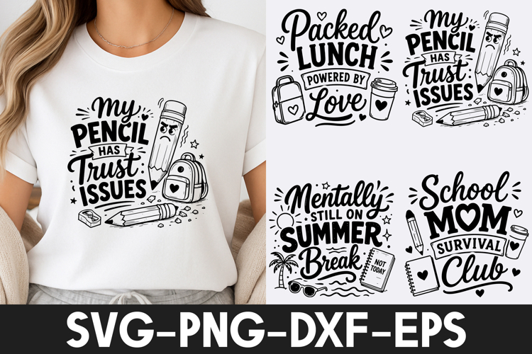 Funny School Quotes T Shirt Design SVG PNG