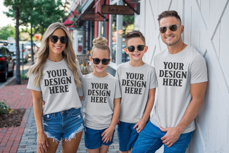 Bella Canvas 3001 Family Group Mockup