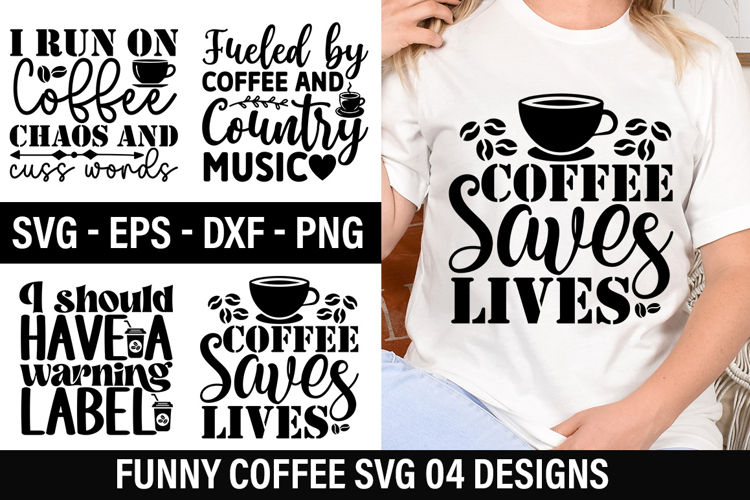Funny Coffee SVG Design - Fueled by coffee and country music