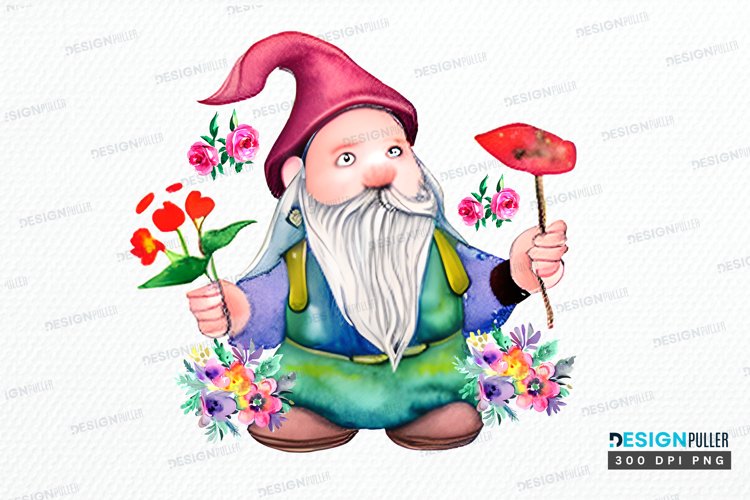 Watercolor Garden Gnome PNG Clipart