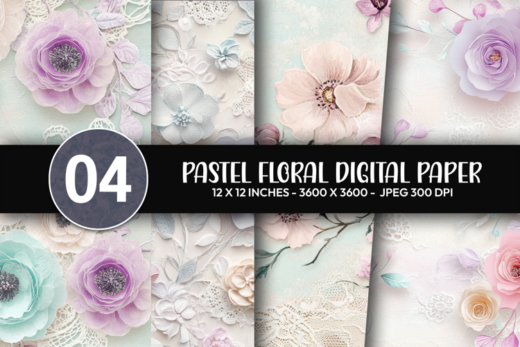 Pastel Floral Digital Paper