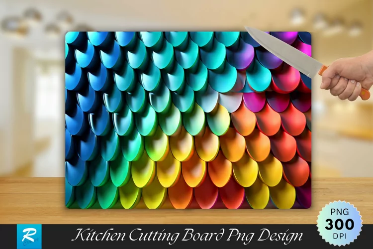 3D Colorful Cutting Board Sublimation Design