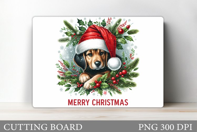 Cute Dog Cutting Board. Christmas Cutting Board Sublimation example image 1