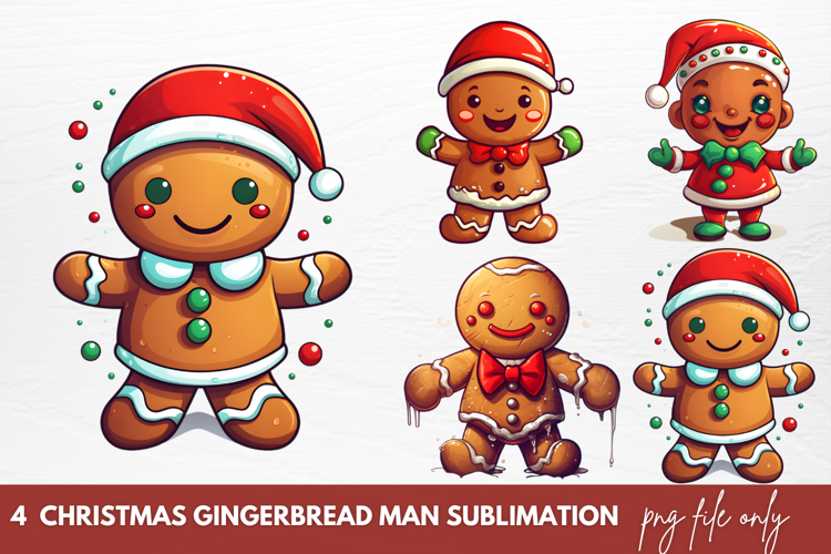 Christmas Gingerbread Man Sublimation Clipart