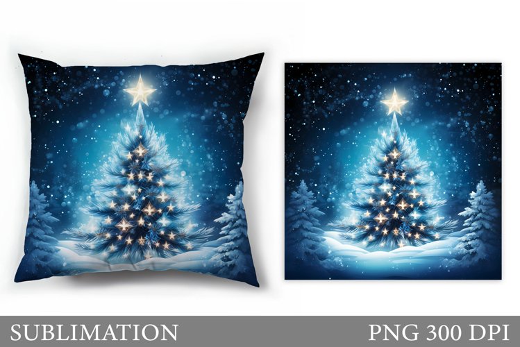 Christmas Tree Pillow Design. Christmas Pillow Sublimation example image 1
