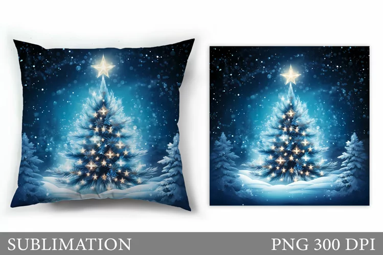 Christmas Tree Pillow Design. Christmas Pillow Sublimation