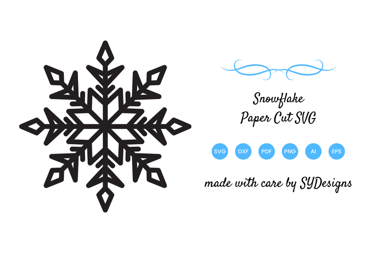 Snowflake Paper Cut SVG - Christmas Decoration Papercut