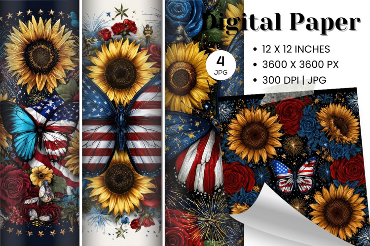 Patriotic Flower Background USA Flower 4of July Wallpaper_1