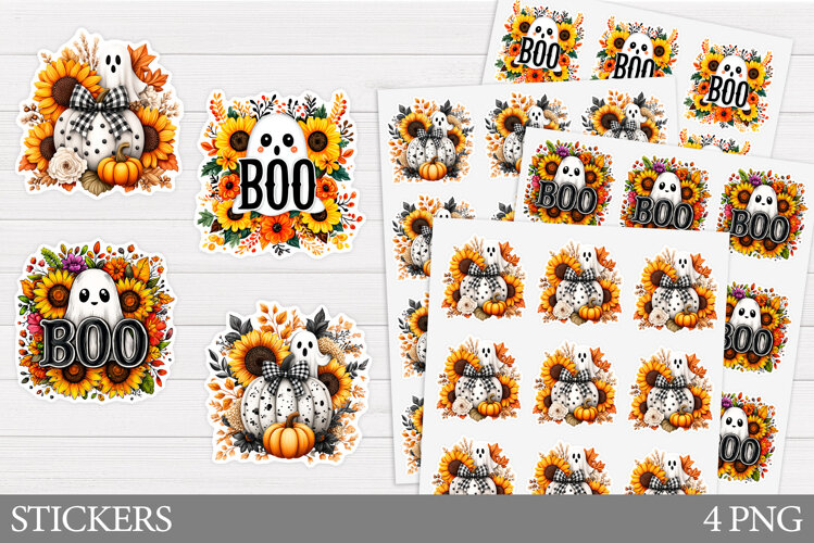 Ghost Sticker Printable. Halloween Sticker Design example image 1