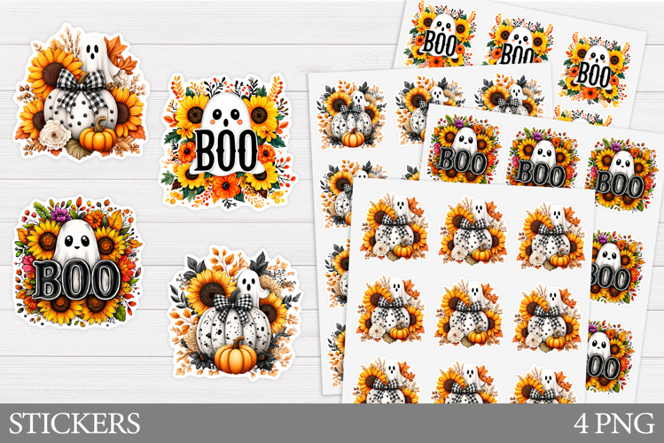 Ghost Sticker Printable. Halloween Sticker Design