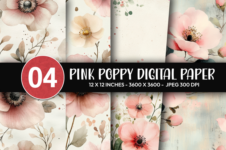 Pink Poppy Digital Paper
