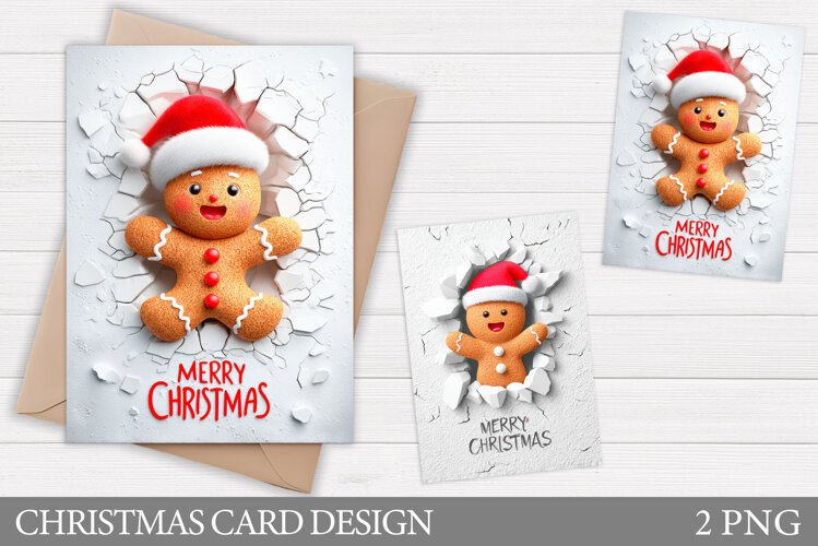 Christmas Gingerbread Card Printable. Christmas Card Design example image 1