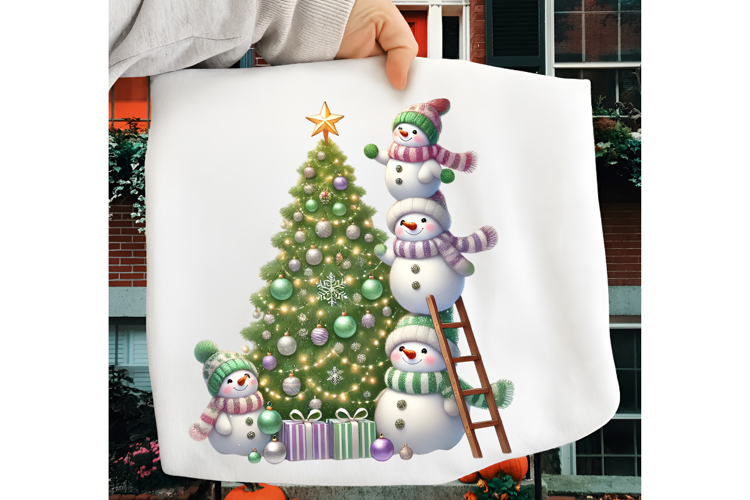 Cute Christmas Snowman PNG, Funny Christmas Snowman PNG example image 1