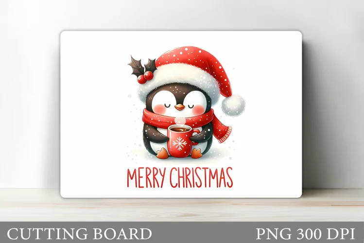 Penguin Cutting Board. Christmas Cutting Board Sublimation