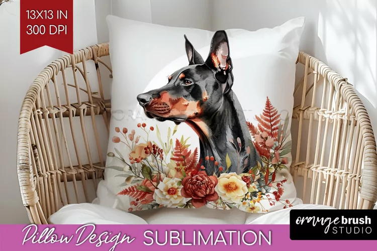 Floral Dog Pillow Sublimation - Flowers Pillow Cover PNG