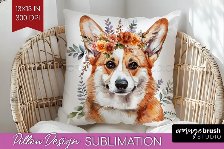Floral Dog Pillow Sublimation - Flowers Pillow Cover PNG