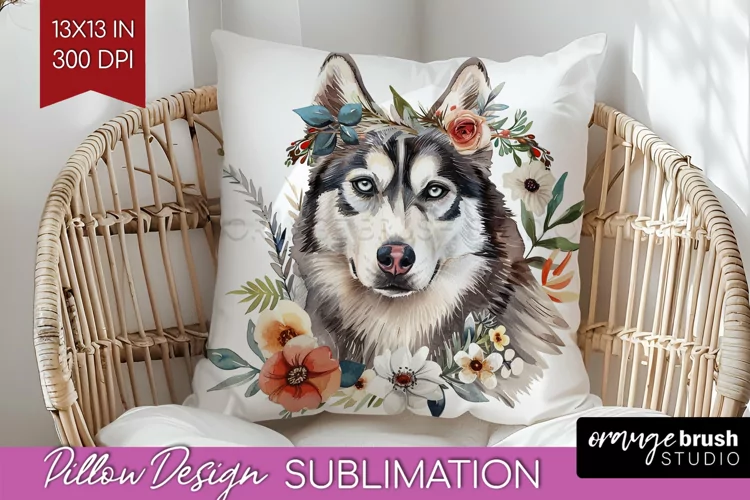 Floral Dog Pillow Sublimation - Flowers Pillow Cover PNG