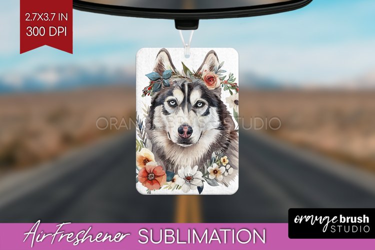 Floral Dog Air Freshener PNG - Flowers PNG Sublimation