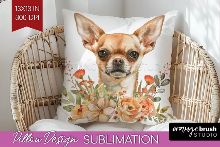 Floral Dog Pillow Sublimation - Flowers Pillow Cover PNG