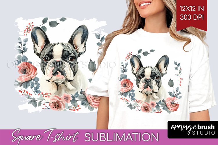 Floral Dog Square Tshirt Background - Flowers PNG