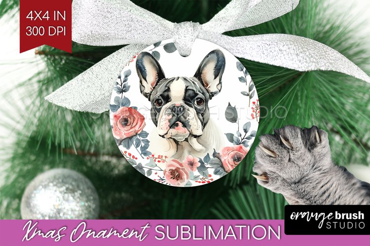 Floral Dog Ornament PNG - Flowers PNG Sublimation