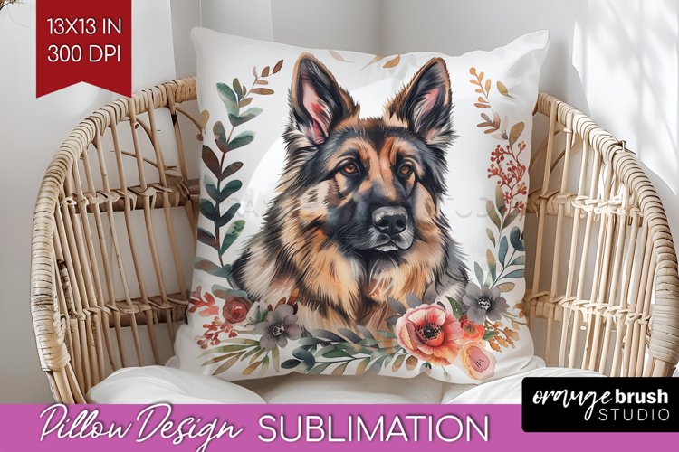 Floral Dog Pillow Sublimation - Flowers Pillow Cover PNG example image 1