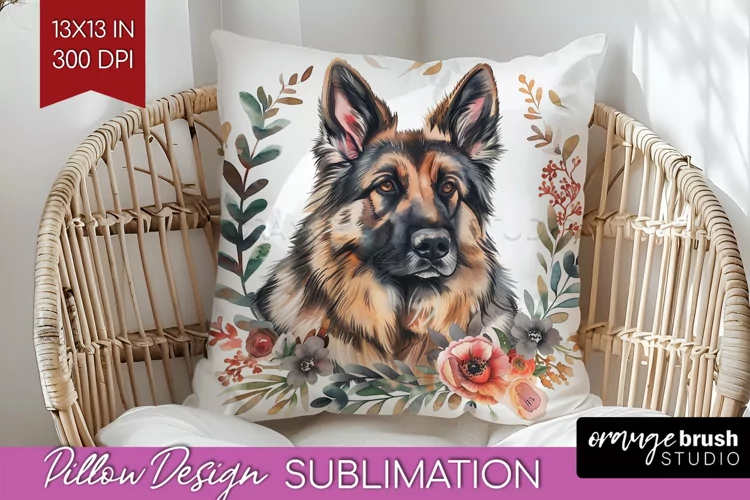 Floral Dog Pillow Sublimation - Flowers Pillow Cover PNG