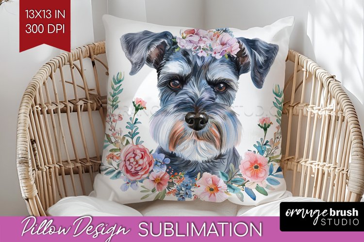 Floral Dog Pillow Sublimation - Flowers Pillow Cover PNG example image 1