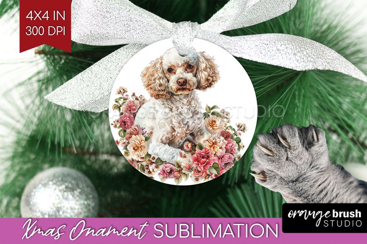 Floral Dog Ornament PNG - Flowers PNG Sublimation