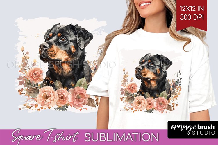 Floral Dog Square Tshirt Background - Flowers PNG