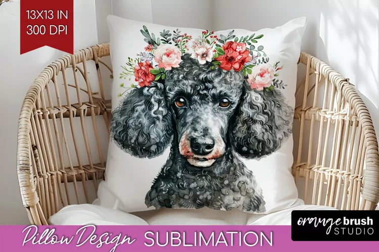 Floral Dog Pillow Sublimation - Flowers Pillow Cover PNG