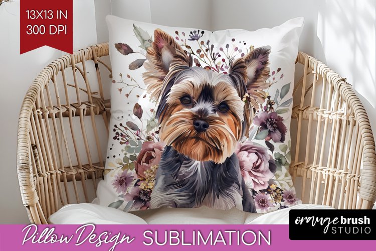 Floral Dog Pillow Sublimation - Flowers Pillow Cover PNG example image 1