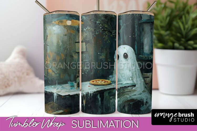 Ghost Tumbler Wrap - Vintage Halloween Tumbler Sublimation