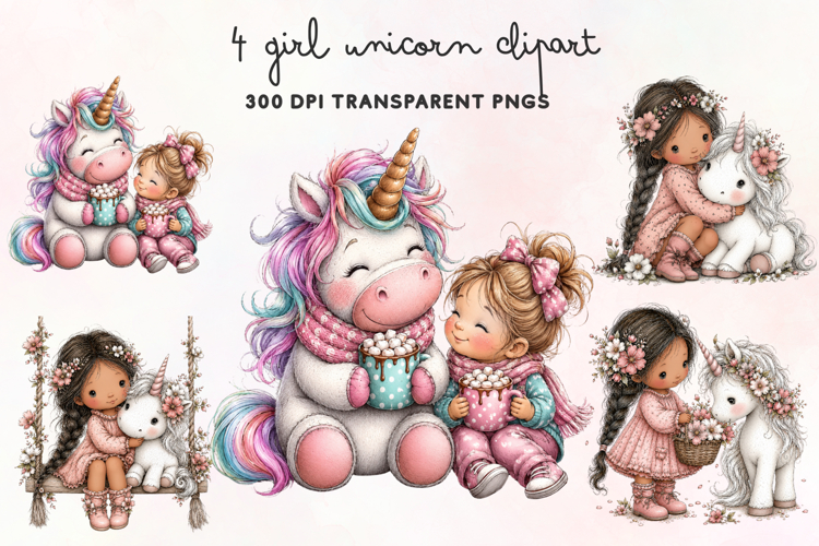 Unicorn Girl Clipart Image 9