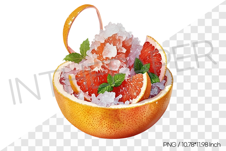 Grapefruit frozen slush PNG Clipart Watercolor Dessert