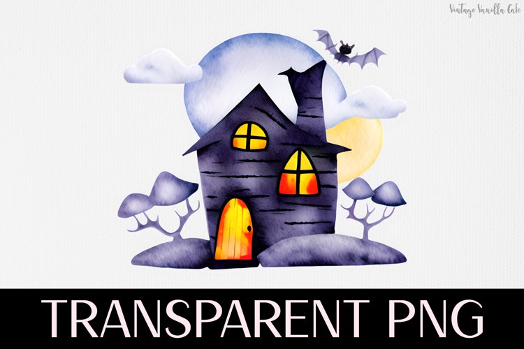 Haunted House - Transparent PNG Halloween Clipart Graphic example image 1